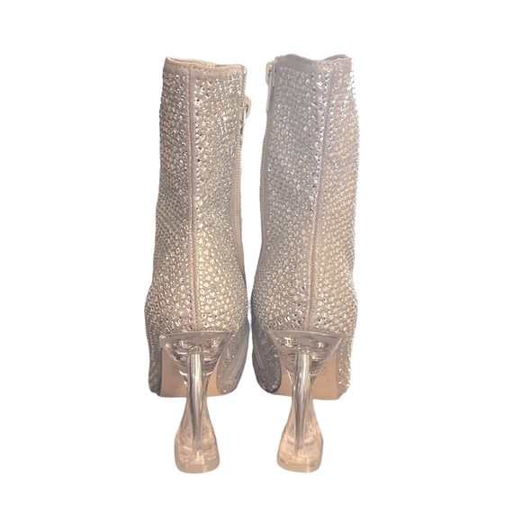 Steven Madden Booties Boots Vivy Silver Sparkle Shiny Gem Boots - size 6M - Picture 7 of 10